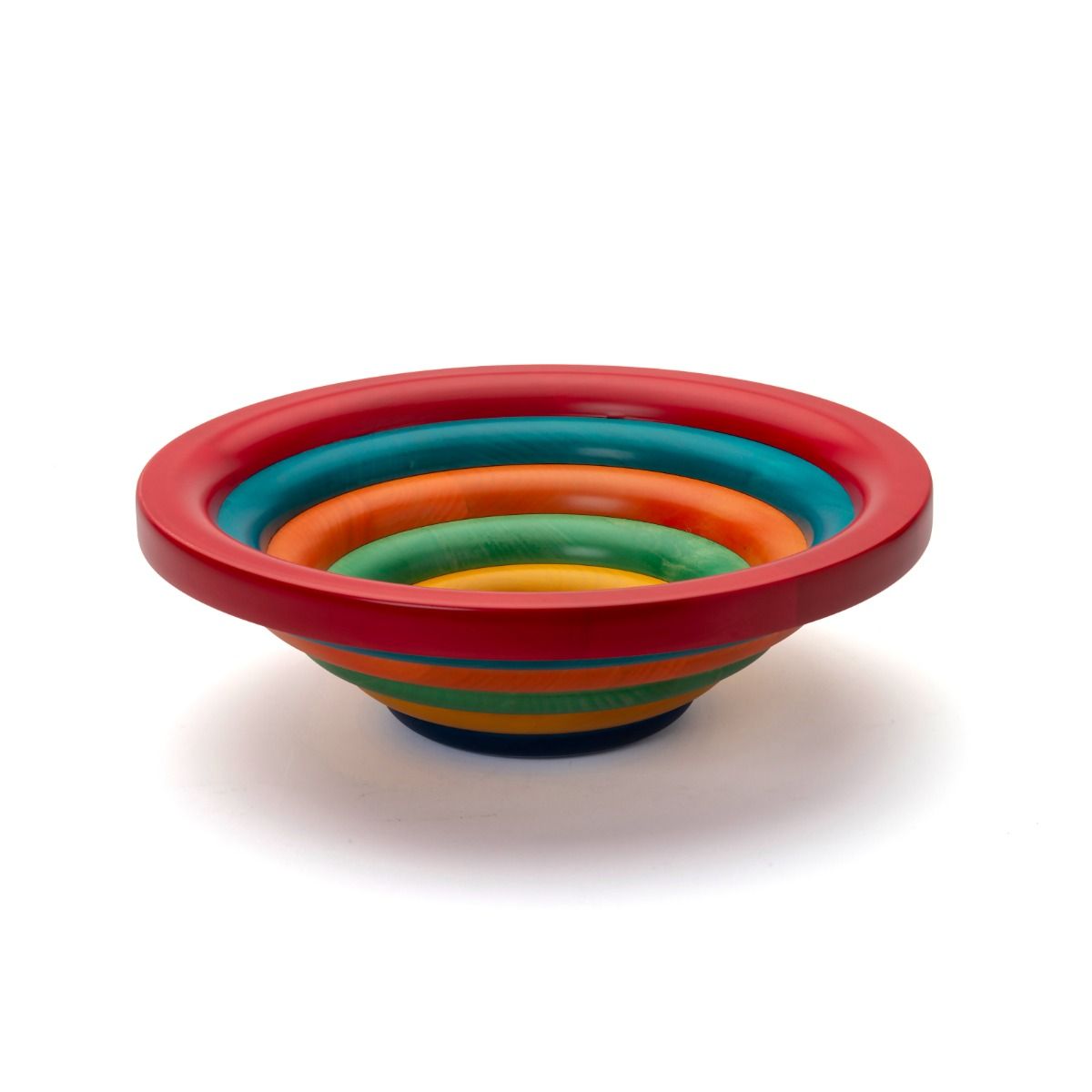 ヴィンテージ MANZONI PIETRO デザイン マルチカラー ボウル Manzoni Pietro Vintage Italian Multi Color Ring Wooden Salad Bowl