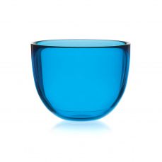 David Mellor coloured glass small bowl/candleholder aqua blue 10cm
