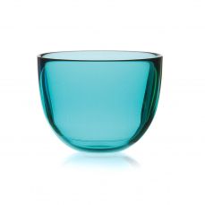 David Mellor coloured glass small bowl/candleholder sea green 10cm