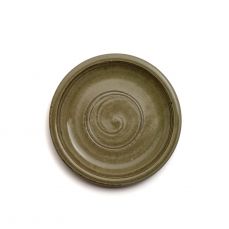 Nick Membery green glaze side plate 18cm