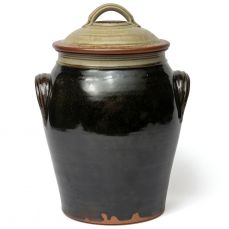 Nick Membery black glaze bread crock 11lt