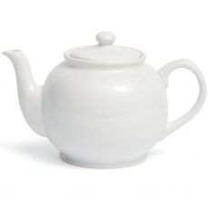 Traditional round white teapot 1.5lt