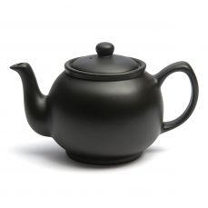 Traditional round matt black teapot 6 cup / 1.1lt
