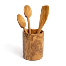 Olivewood utensil pot