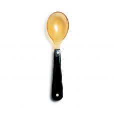 Buffalo horn black/natural chunky tea spoon 12cm