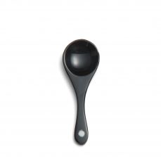 Buffalo horn and bone salt/pepper spoon, white dot 6cm