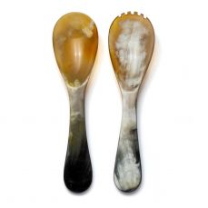 Abbeyhorn salad servers round handled 25cm
