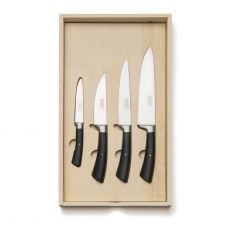 David Mellor black handle starter knife set