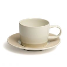 David Mellor natural stoneware tea cup and saucer 22cl
