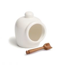 Small salt pig with spoon