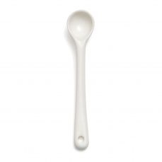 White china mustard spoon