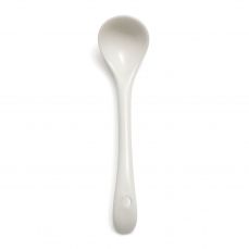 White china salt spoon