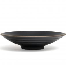 Montefeltro Ziggurat low black bowl 29cm