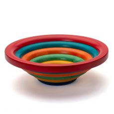 Manzoni Pietro multicolour banded bowl 34cm