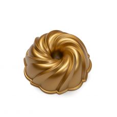 Swirl bundt tin gold
