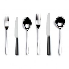 Pride silver plate black handled six-piece cutlery place setting
