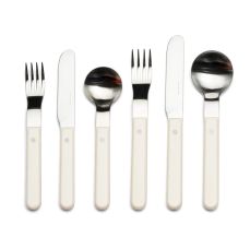 Pavilion white six-piece cutlery place setting