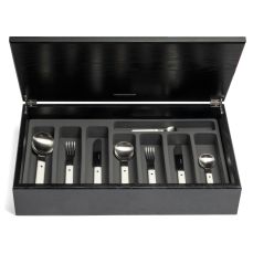 Pavilion white 58-piece cutlery canteen oak