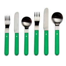 Pavilion green six-piece cutlery place setting