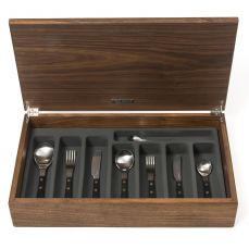 Provençal black 58-piece cutlery canteen walnut