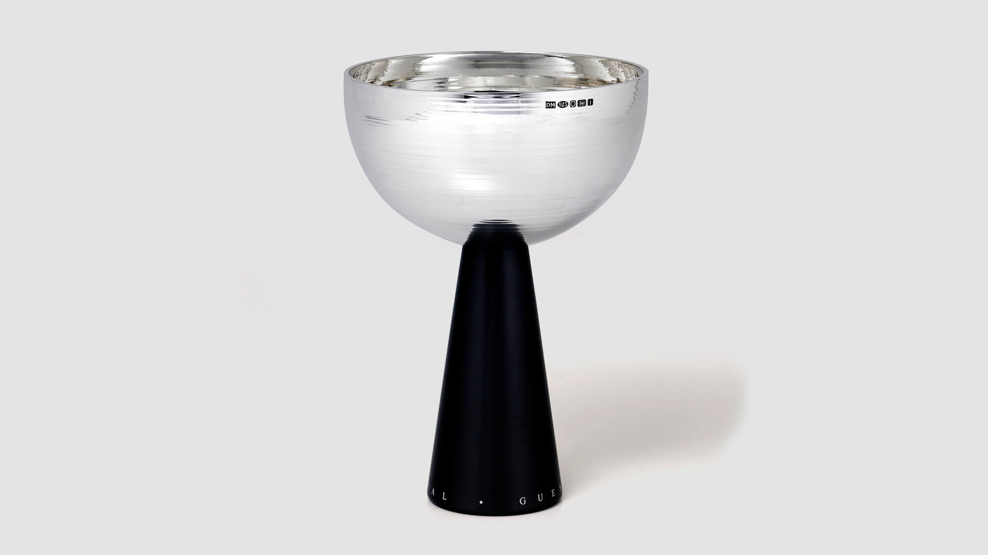 Ceremonial goblet for the Master Cutler on a grey background.