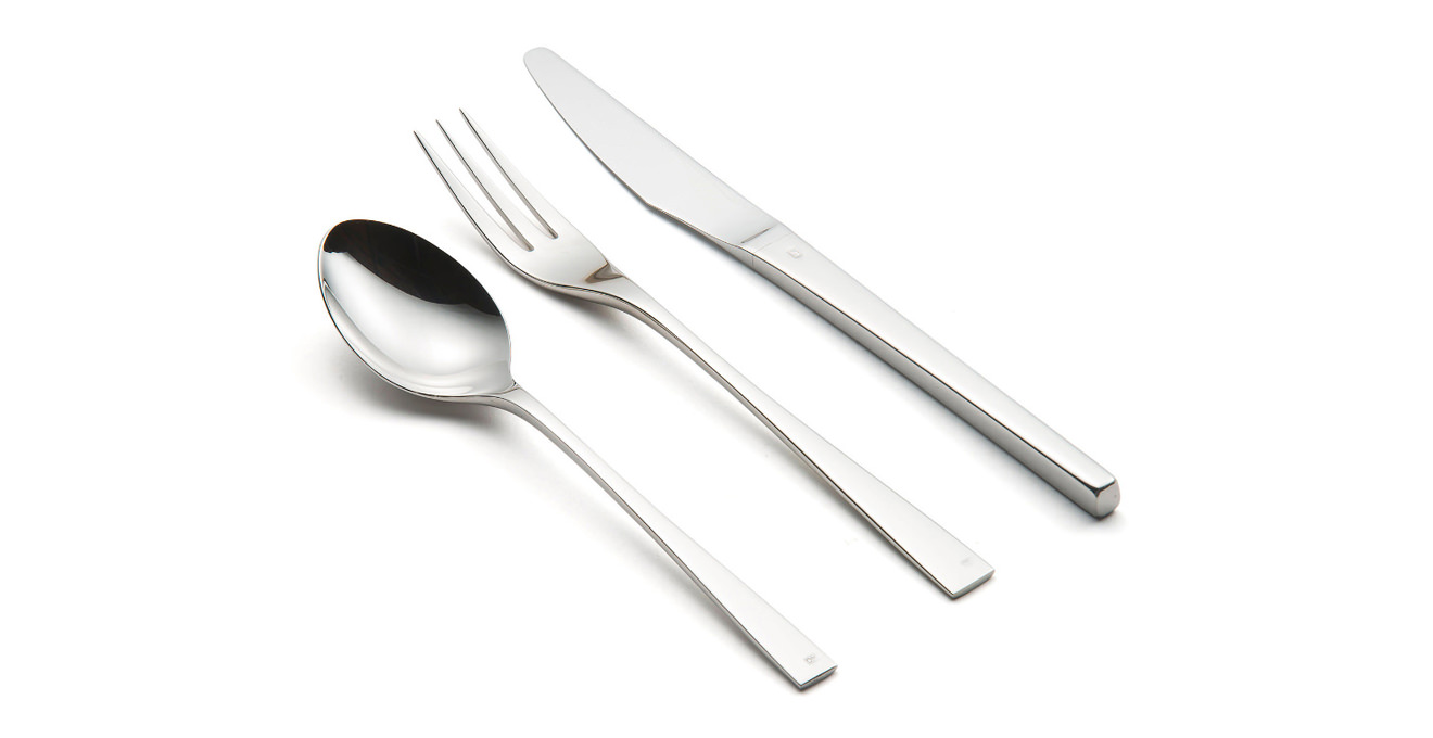 Embassy cutlery viewed from the side.