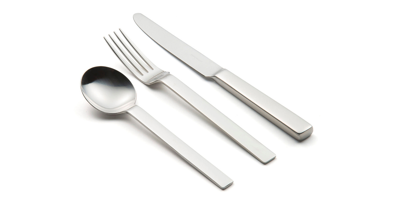 Odeon cutlery viewed from the side.