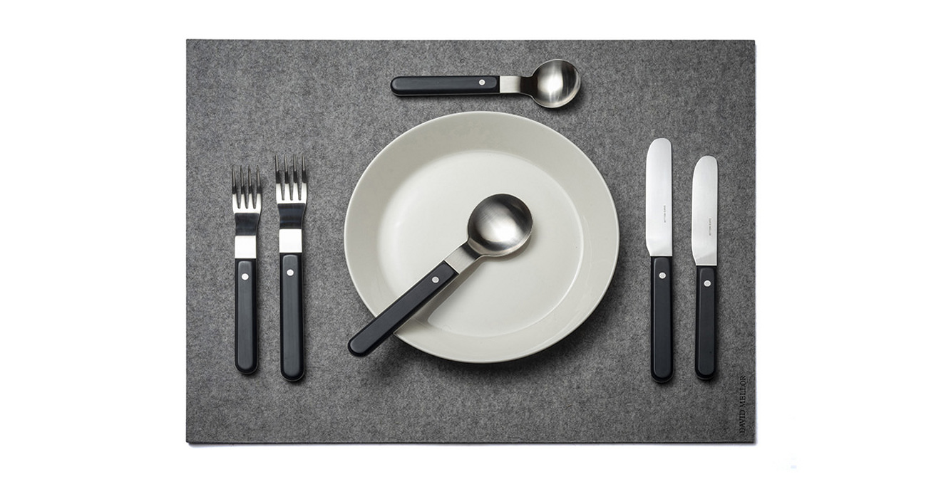 Pavilion black laid out on a table mat.