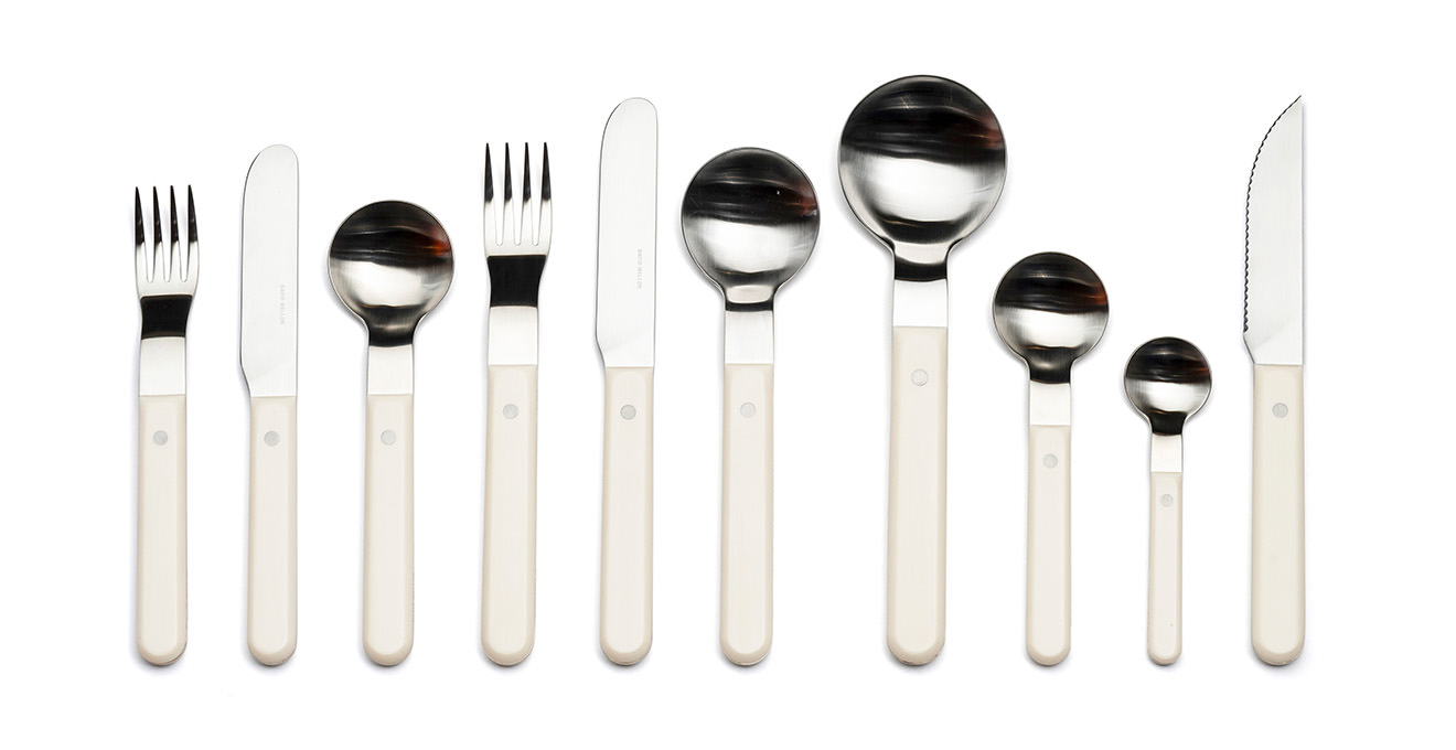 The complete Pavilion white range shown in a line.
