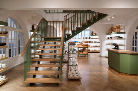 Interior shot of the cutlery display in the Sloane Square shop.