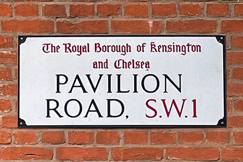 The Pavilion Road street sign.